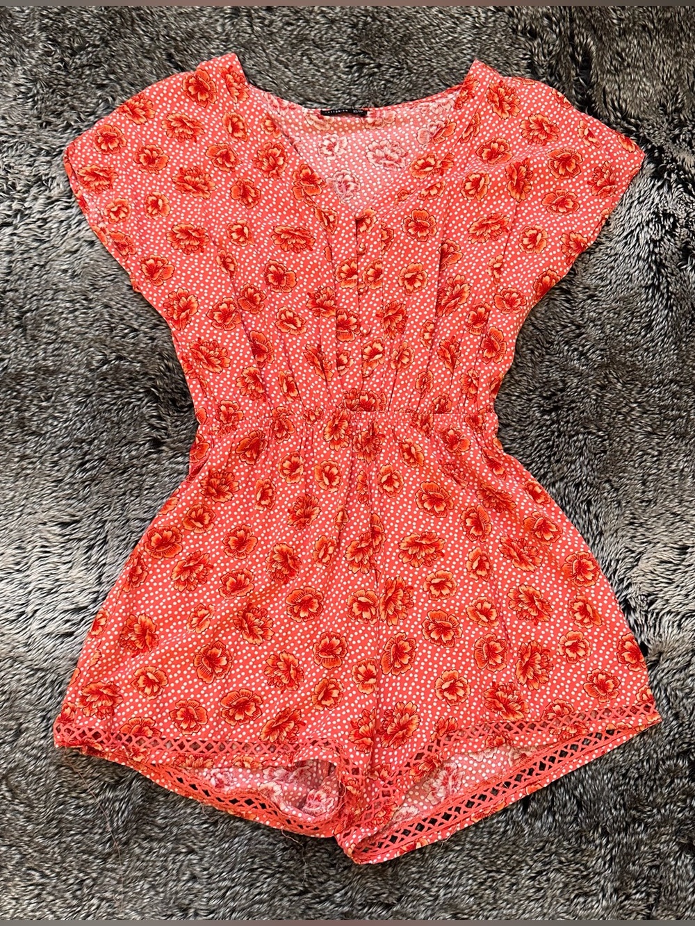 Coral Floral One-Piece Romper